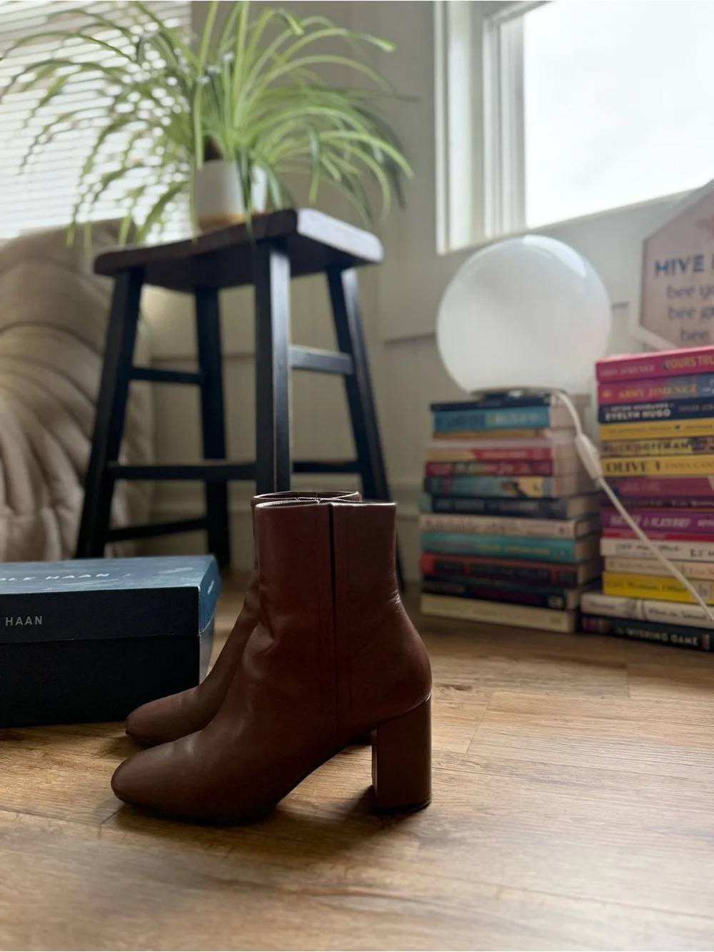 Cole Haan Valley Leather Ankle Booties - Chestnut/Light Brown